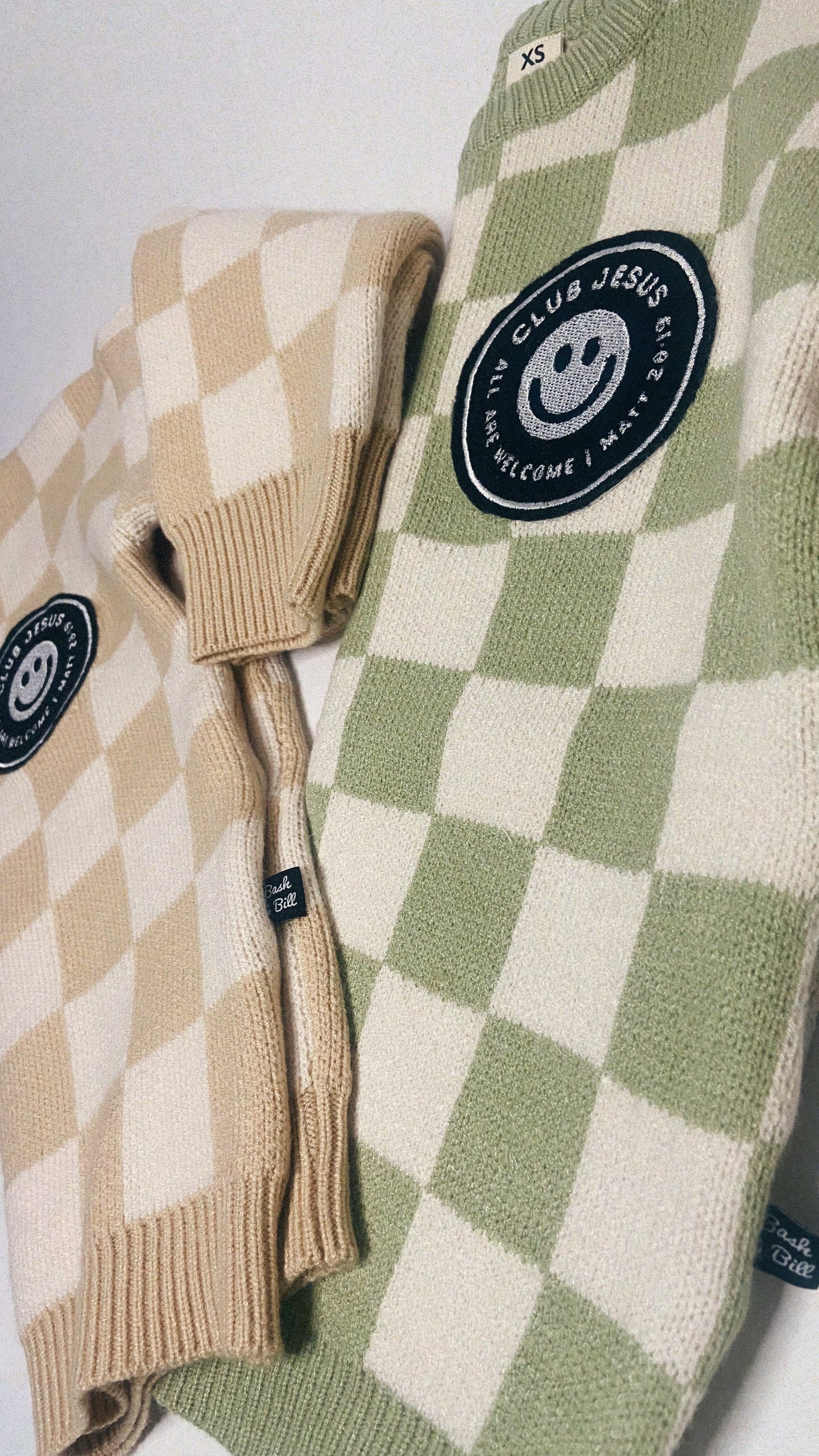 Patch Checkered Knit