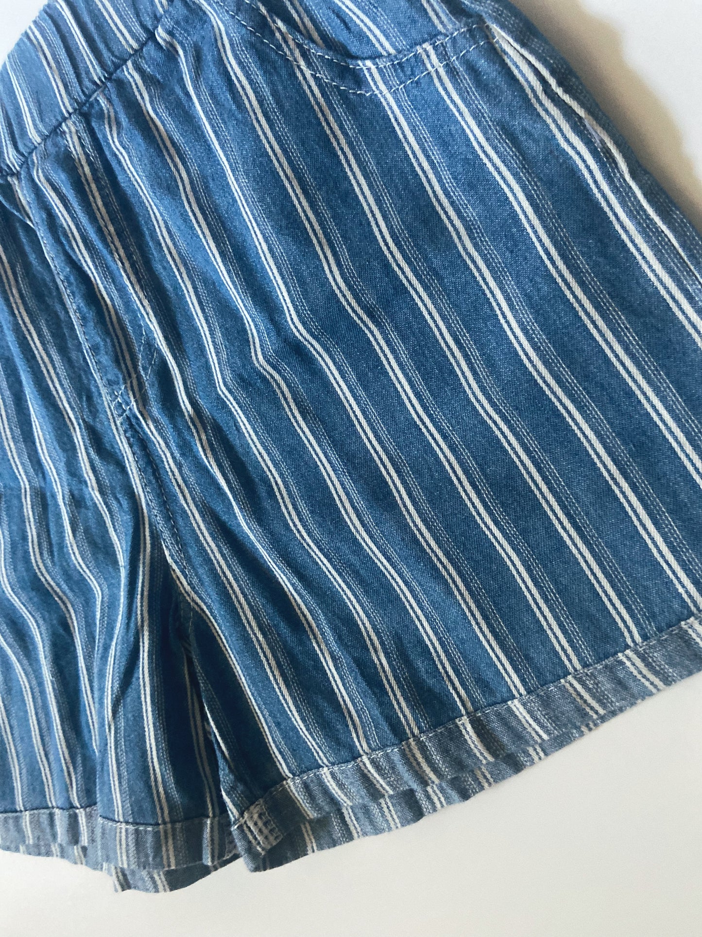 Striped Denim Short