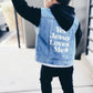 "Jesus Loves Me" Denim Hooded Shacket