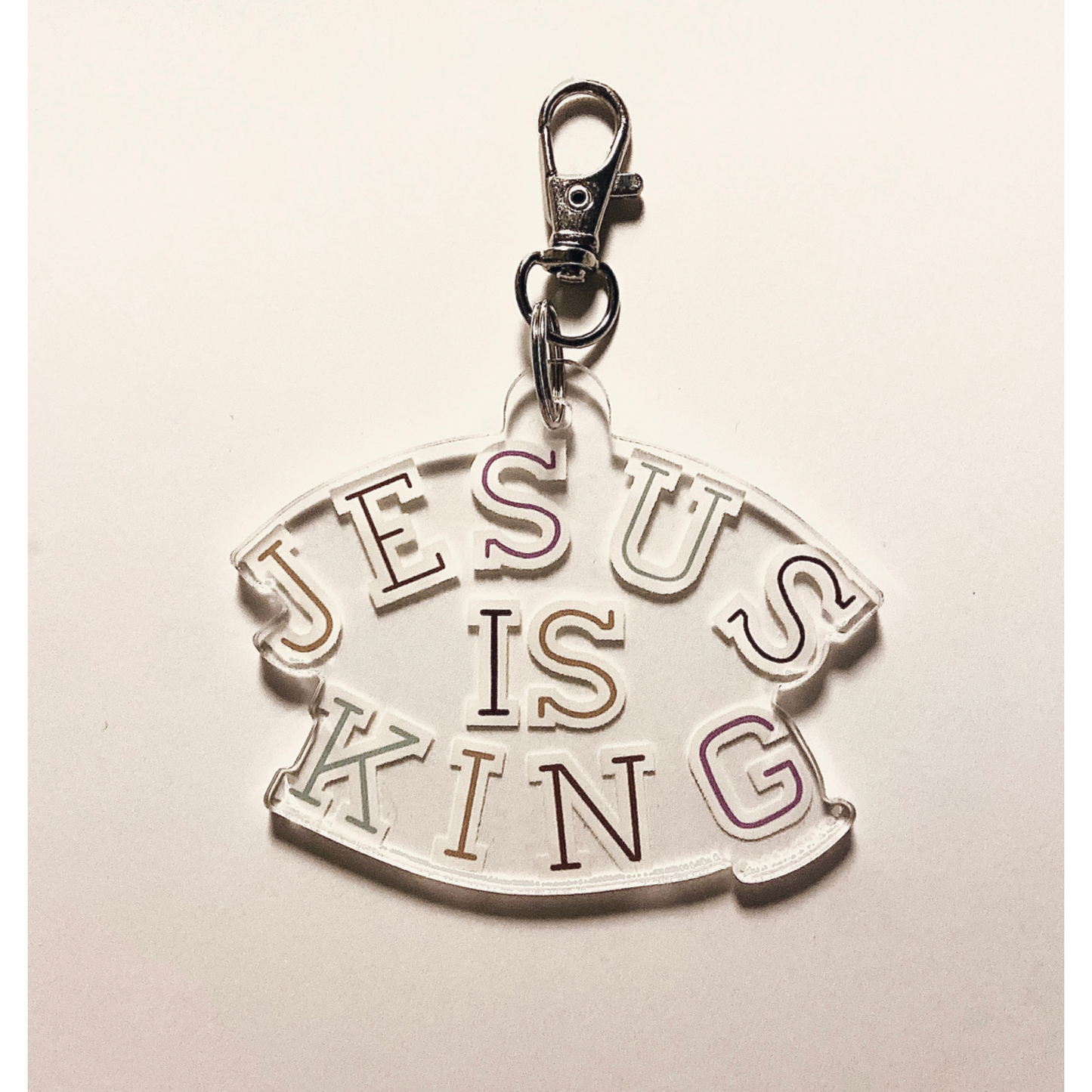 "Jesus is King" Acrylic Zipper Charm