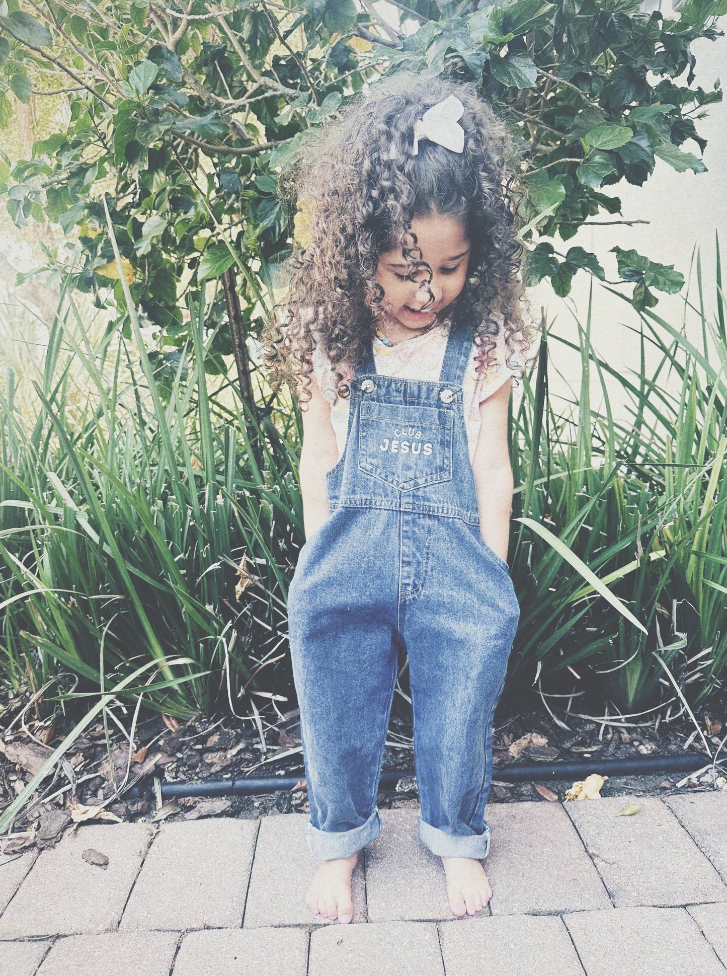 Oversized Denim Overalls - Medium/Dark Wash