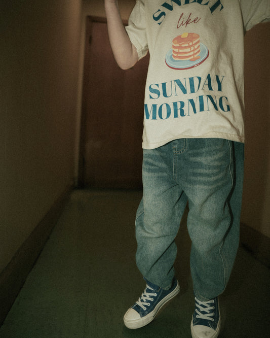 Straight Leg Denim - Vintage Blue