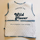 "Wildflower" Quilted Vest - Denim Trim