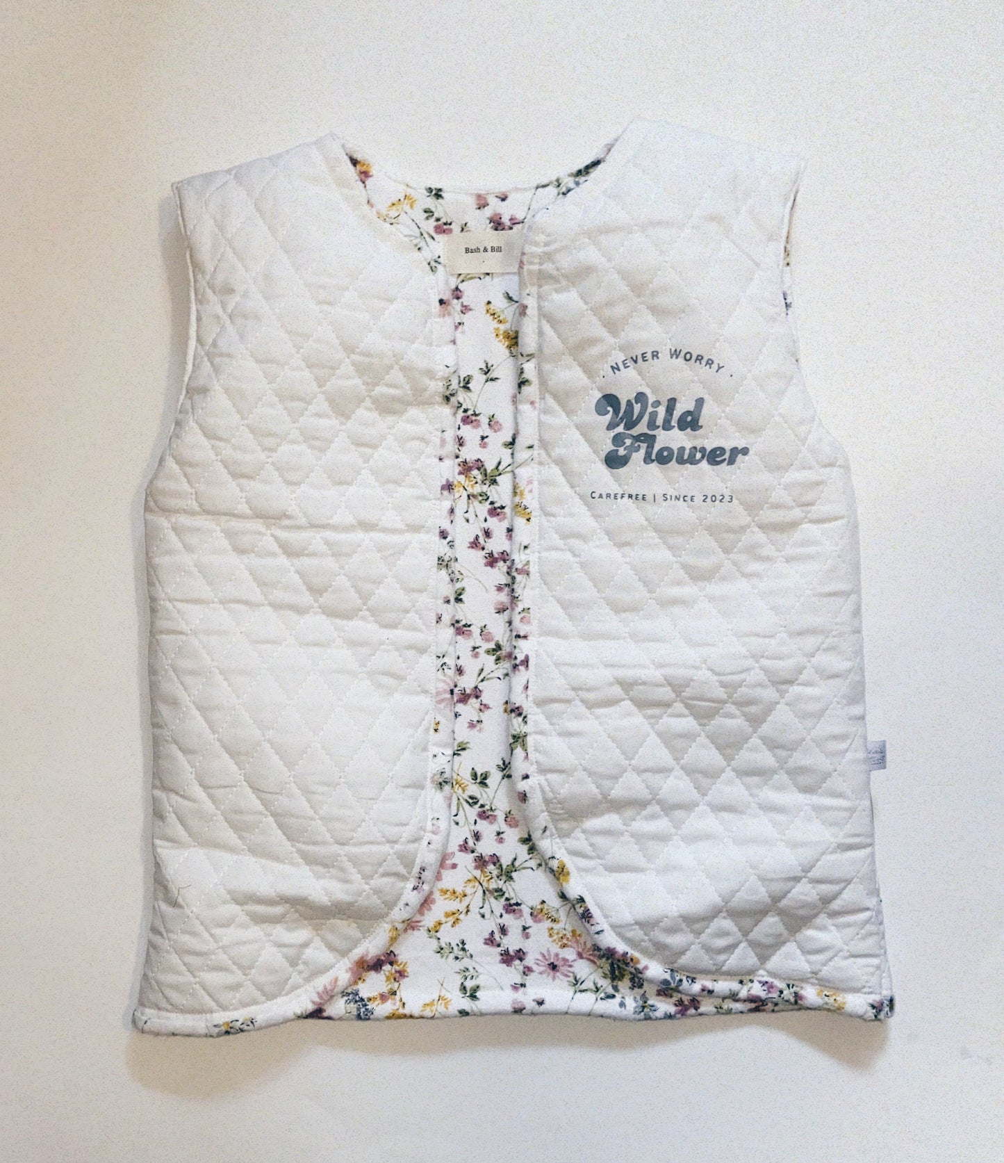 "Wildflower" Quilted Vest - Ivory