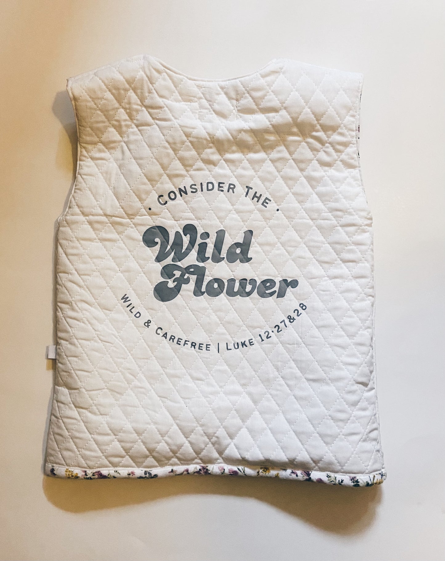 "Wildflower" Quilted Vest - Ivory