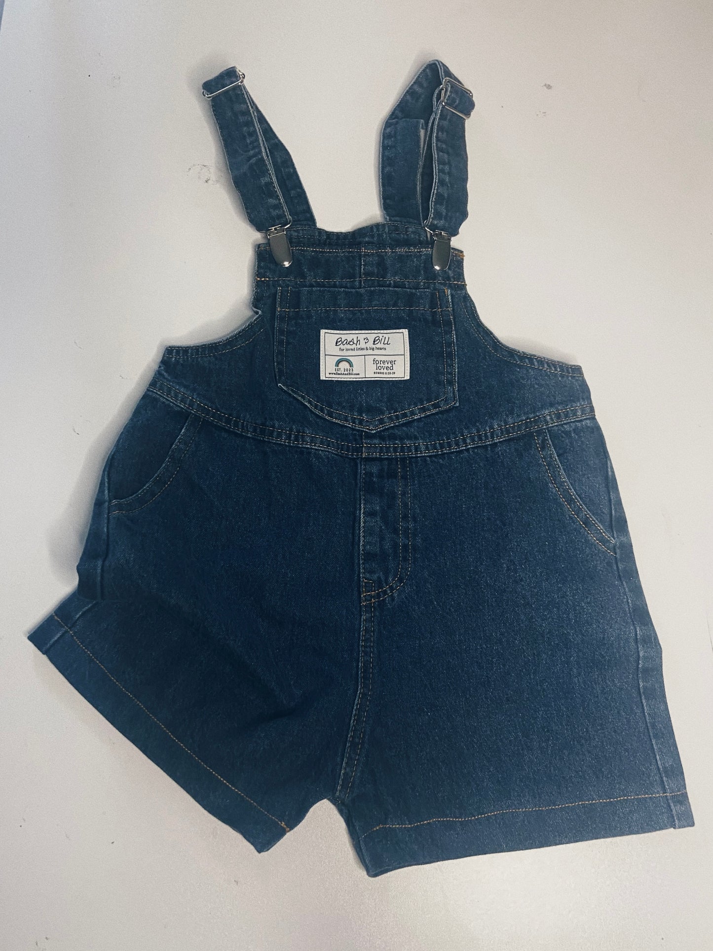 Denim Shortalls - Medium/Dark Wash