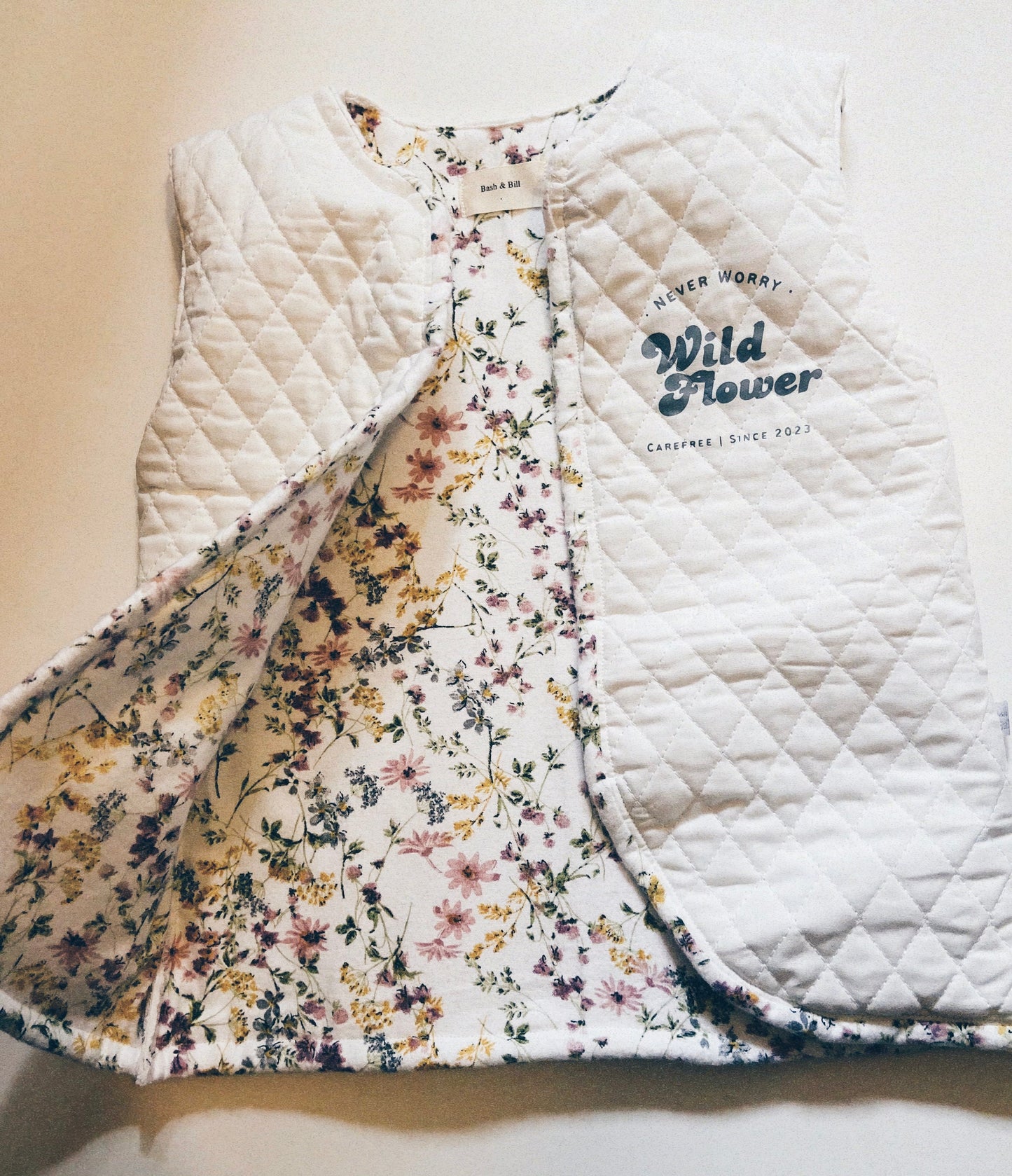 "Wildflower" Quilted Vest - Ivory