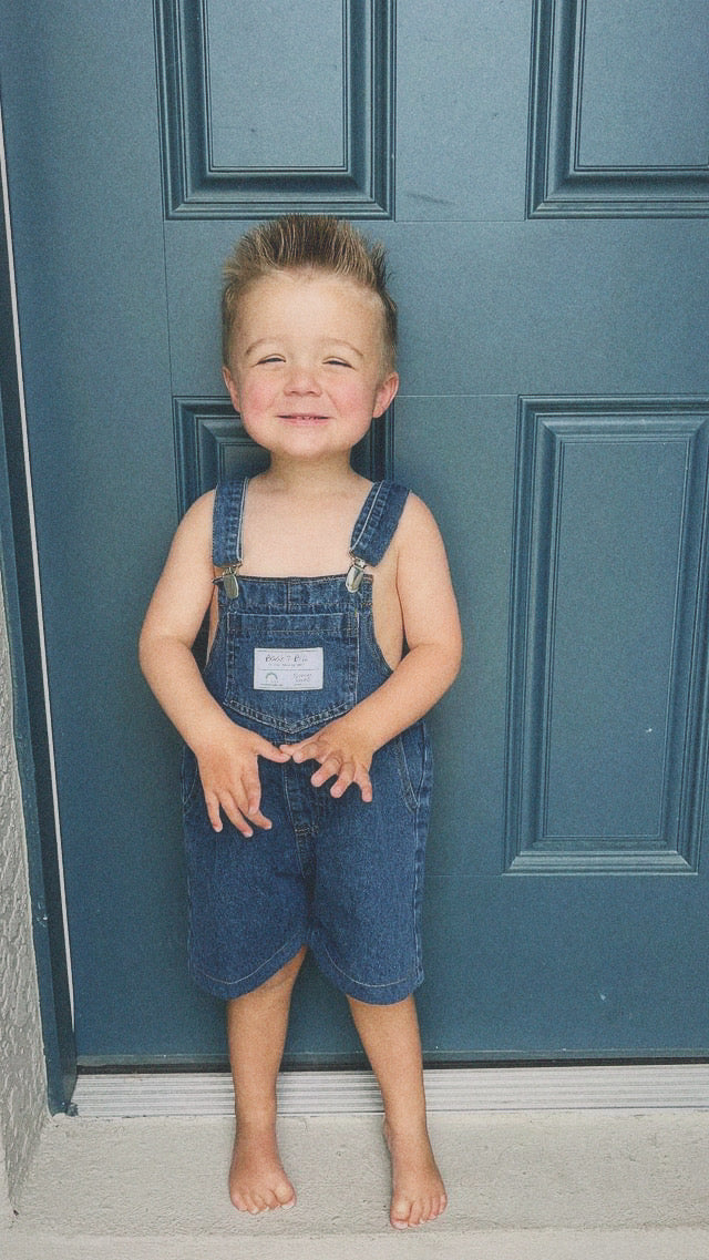 Denim Shortalls - Medium/Dark Wash