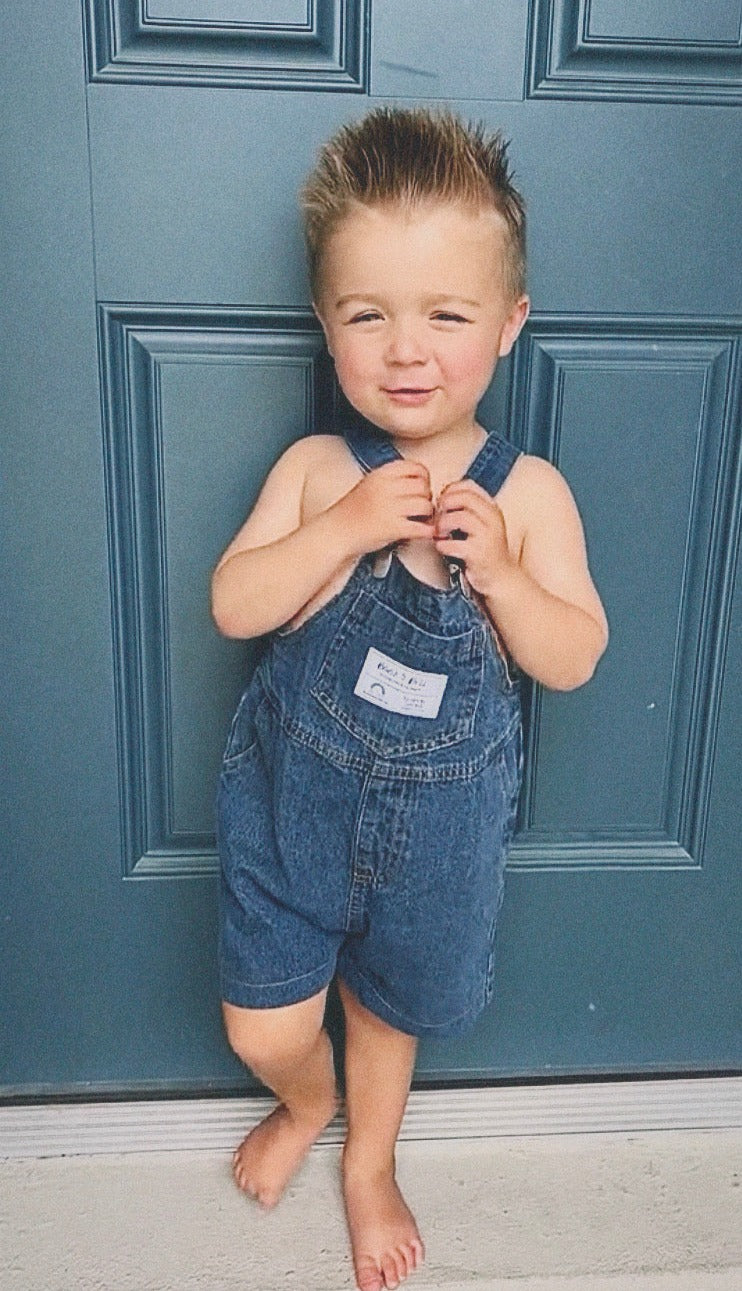 Denim Shortalls - Medium/Dark Wash