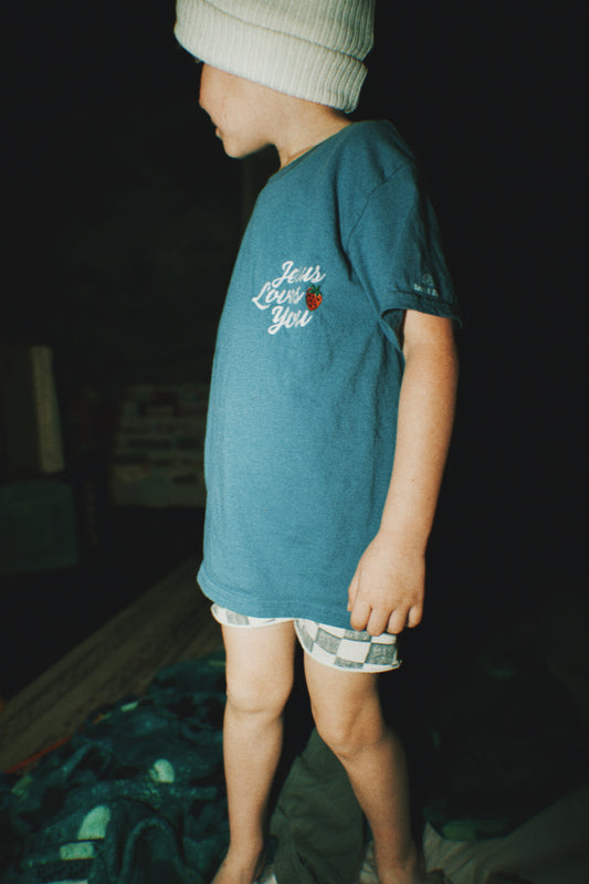 Embroidered "Jesus Loves You" Tee