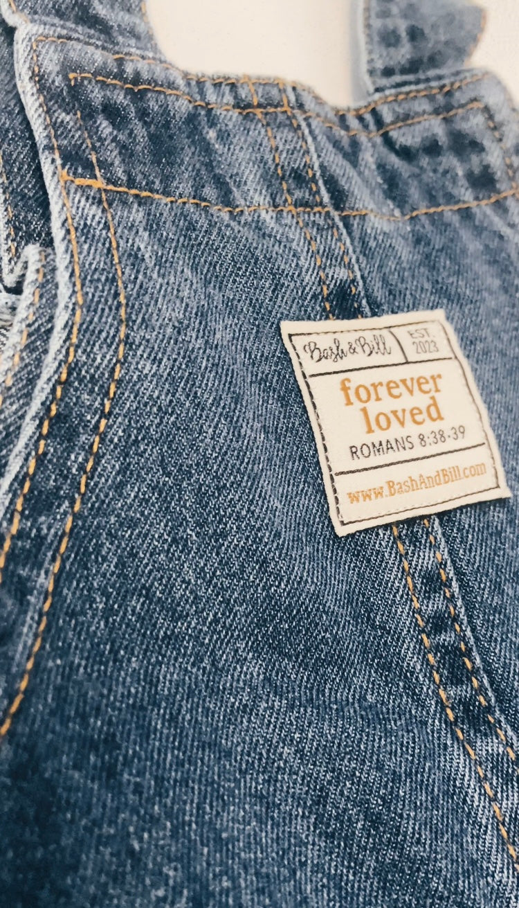 Oversized Denim Overalls - Medium/Dark Wash