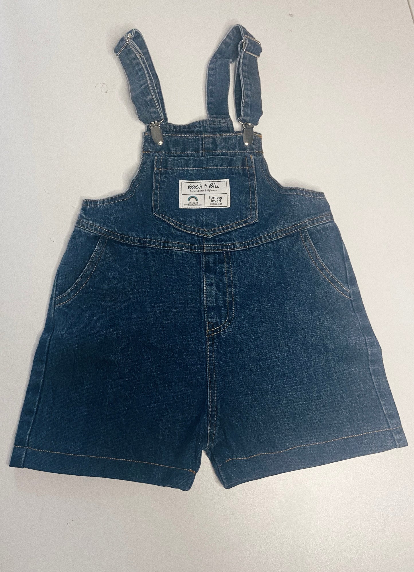 Denim Shortalls - Medium/Dark Wash