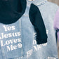 "Jesus Loves Me" Denim Shacket - Lilac/Pink