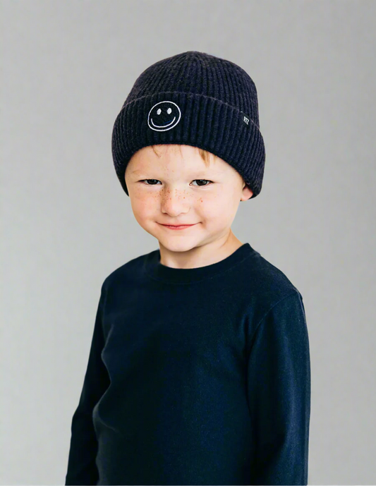 Smiley Beanie - Navy