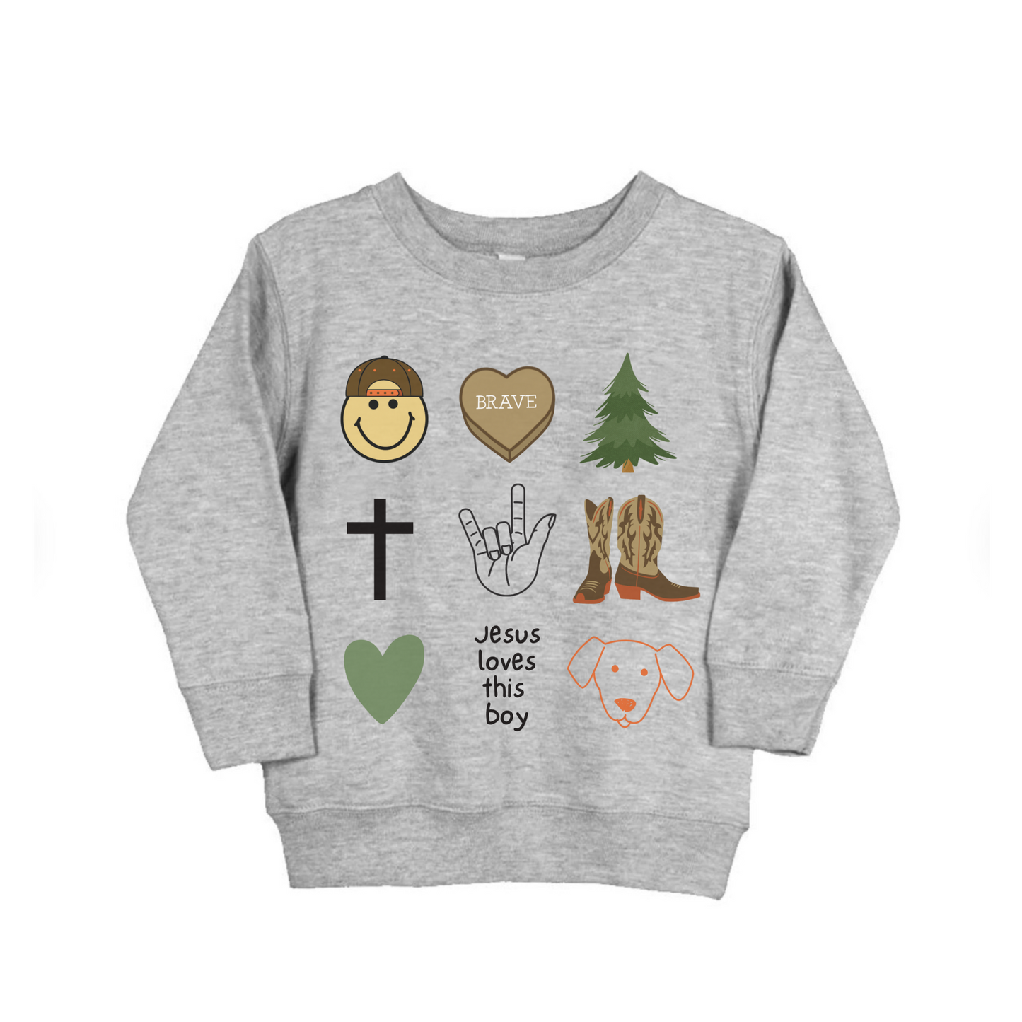 "Loved Boy Doodles" Crewneck Pullover