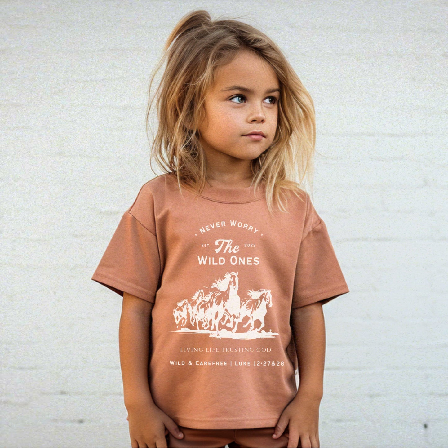 "Wild Horses" Oversized Tee - Terra Cotta