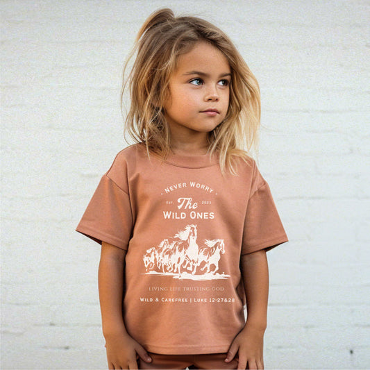 "Wild Horses" Oversized Tee - Terra Cotta