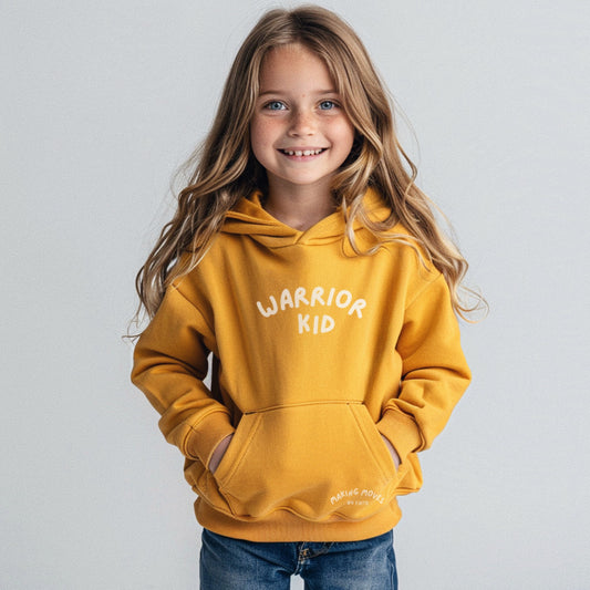 "Warrior Kid" Graphic Hoodie - Marigold